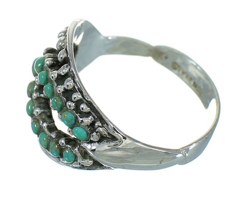 Southwest Turquoise Sterling Silver Jewelry Ring Size 8 YX87212