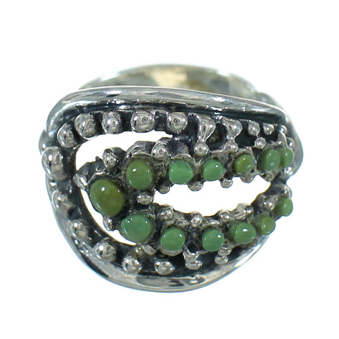 Southwestern Turquoise And Silver Jewelry Ring Size 4-3/4 YX87224