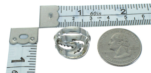 Southwestern Silver Turquoise Jewelry Ring Size 6-1/2 YX87238