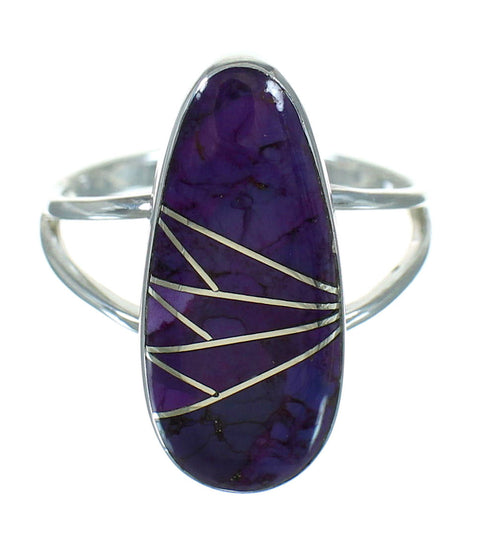 Southwest Magenta Turquoise Sterling Silver Ring Size 5-1/2 YX89455