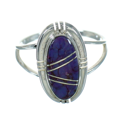 Southwest Magenta Turquoise And Genuine Sterling Silver Ring Size 5 YX89468