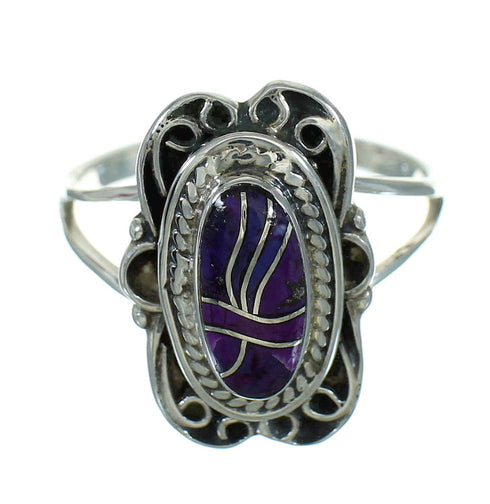 Silver And Magenta Turquoise Southwestern Ring Size 7-1/2 YX89503