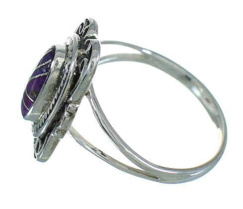 Silver And Magenta Turquoise Southwestern Ring Size 7-1/2 YX89503