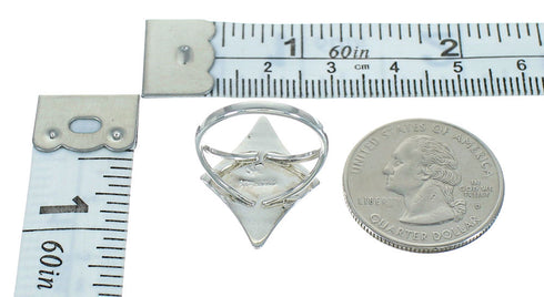 Southwest Magenta Turquoise Authentic Sterling Silver Ring Size 6-1/2 FX90138