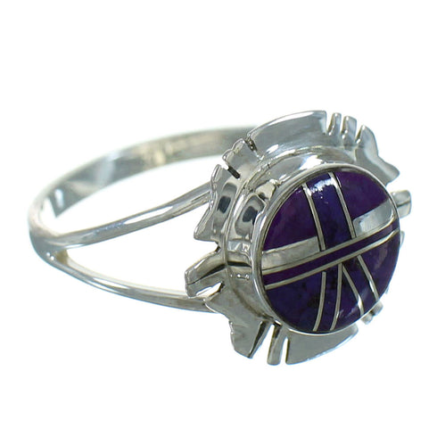 Authentic Sterling Silver Magenta Turquoise Ring Size 5-1/4 FX90188
