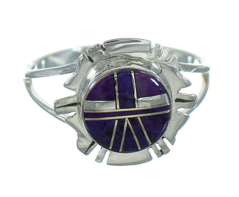 Authentic Sterling Silver Magenta Turquoise Jewelry Ring Size 6-3/4 FX90197