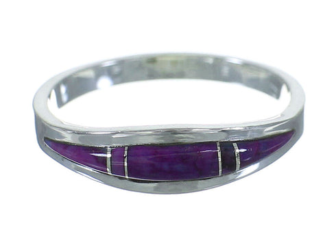 Sterling Silver Southwest Magenta Turquoise Inlay Ring Size 8-3/4 AX89167