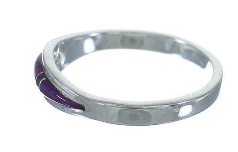 Sterling Silver Southwest Magenta Turquoise Inlay Ring Size 8-3/4 AX89167