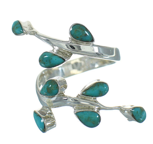 Turquoise Silver Southwest Jewelry Ring Size 7-3/4 AX89208