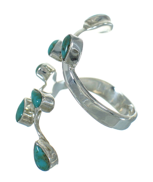 Turquoise Silver Southwest Jewelry Ring Size 7-3/4 AX89208