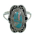 Authentic Sterling Silver Turquoise Opal Jewelry Ring Size 6-1/2 RX88467