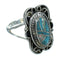Southwestern Turquoise Opal Sterling Silver Jewelry Ring Size 4-1/2 RX88471