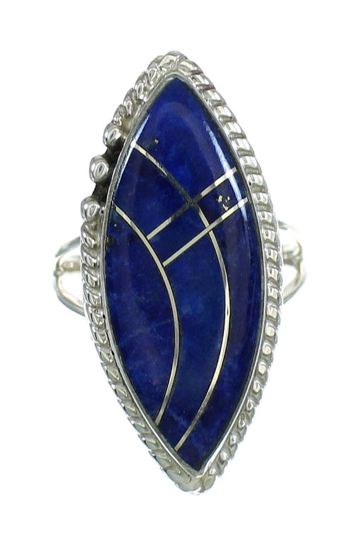Sterling Silver Southwestern Lapis Ring Size 5-3/4 AX88108