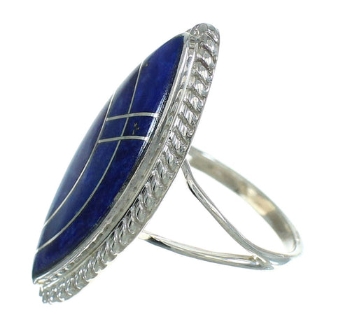 Sterling Silver Southwestern Lapis Ring Size 5-3/4 AX88108