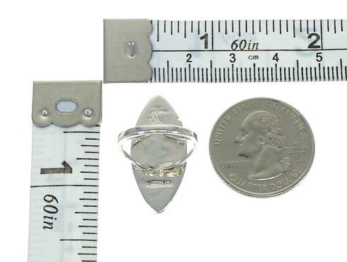 Sterling Silver Southwestern Lapis Inlay Ring Size 5-1/2 AX88107