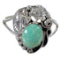 Turquoise Sterling Silver Flower Southwestern Ring Size 6-3/4 AX88240