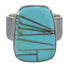 Silver Southwestern Turquoise Ring Size 6-1/4 AX88254