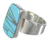 Silver Southwestern Turquoise Ring Size 6-1/4 AX88254