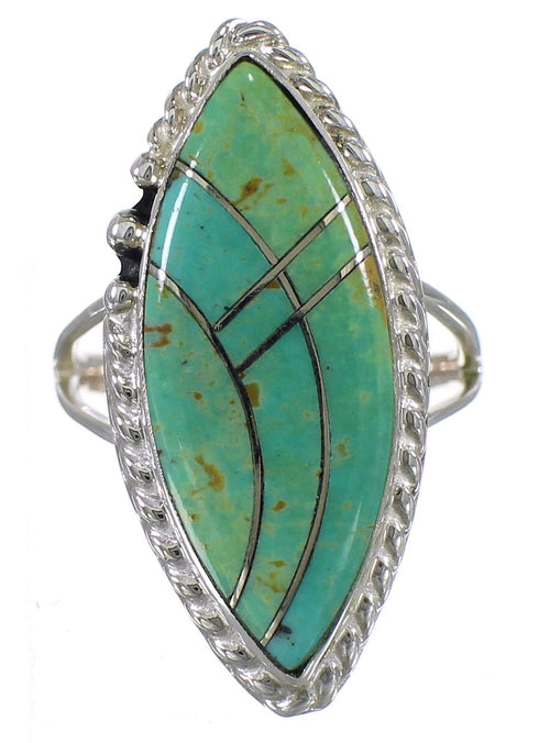 Sterling Silver Turquoise Jewelry Southwestern Ring Size 5-1/2 AX88316