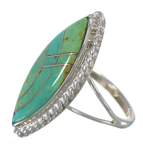 Sterling Silver Turquoise Jewelry Southwestern Ring Size 5-1/2 AX88316
