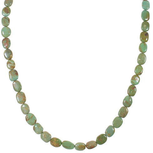 Authentic Sterling Silver Southwestern Kingman Turquoise Bead Necklace AX85200