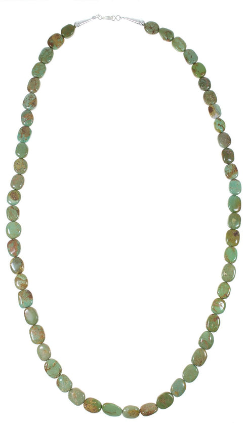 Authentic Sterling Silver Southwestern Kingman Turquoise Bead Necklace AX85200