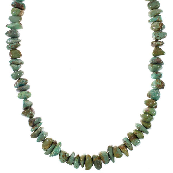 Kingmam Turquoise Silver Navajo Indian Bead Necklace AX85128