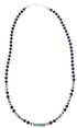 Genuine Sterling Silver Multicolor Navajo Bead Necklace RX85901