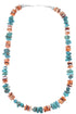 Multicolor Native American Genuine Sterling Silver Bead Necklace AX88928