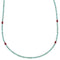 Silver Turquoise And Coral Navajo Bead Necklace AX88846