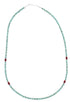 Silver Turquoise And Coral Navajo Bead Necklace AX88846