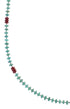 Silver Turquoise And Coral Navajo Bead Necklace AX88846