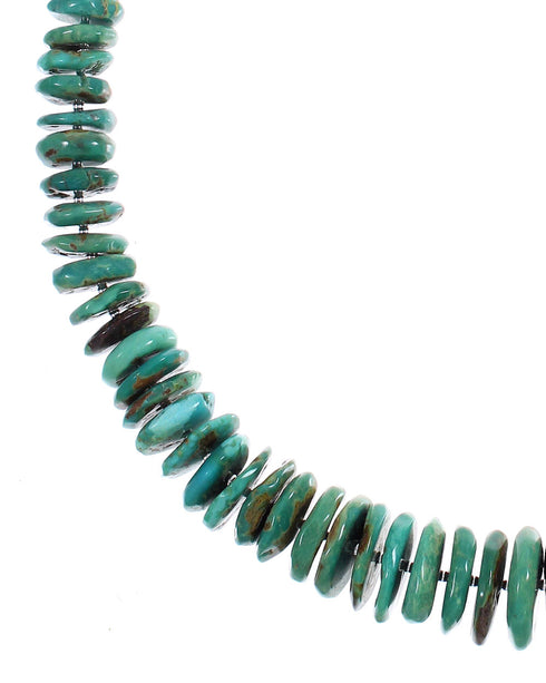 Sterling Silver Kingman Turquoise Navajo Bead Necklace AX89418