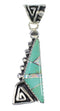 Authentic Sterling Silver Turquoise Opal Water Wave Southwest Pendant RX89445