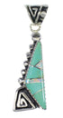 Authentic Sterling Silver Turquoise Opal Water Wave Southwest Pendant RX89445