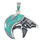 Turquoise Bear And Arrow Genuine Sterling Silver Pendant RX89450