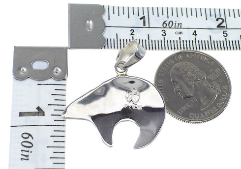 Turquoise Bear And Arrow Genuine Sterling Silver Pendant RX89450