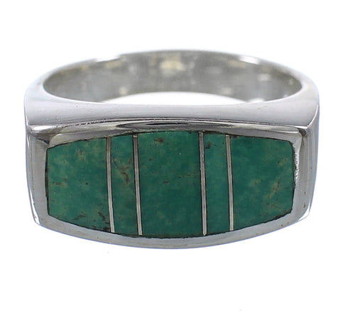 Turquoise Genuine Sterling Silver Southwestern Ring Size 4-1/2 QX86563