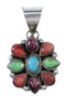 Multicolor Authentic Sterling Silver Southwest Pendant AX91061