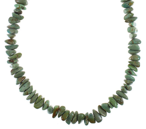 Genuine Sterling Silver Turquoise Bead Necklace AX91323