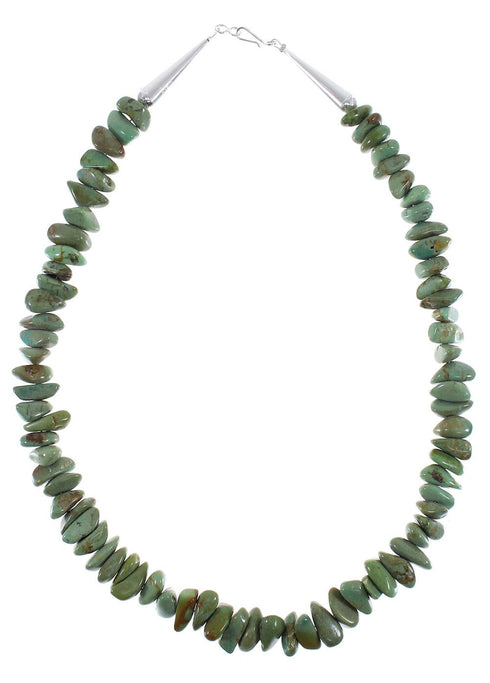 Genuine Sterling Silver Turquoise Bead Necklace AX91323