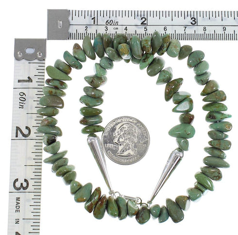 Genuine Sterling Silver Turquoise Bead Necklace AX91323