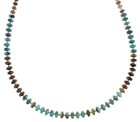 American Indian Multicolor Sterling Silver Bead Necklace RX91578