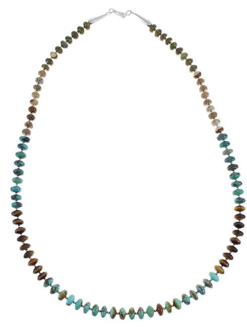 American Indian Multicolor Sterling Silver Bead Necklace RX91578