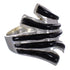 Silver Southwestern Jet Ring Size 7-1/4 QX87548