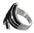 Silver Southwestern Jet Ring Size 7-1/4 QX87548