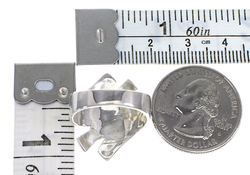 Silver Southwestern Jet Ring Size 7-1/4 QX87548
