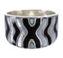 Silver Southwest Jet Mother Of Pearl Ring Size 4-1/2 QX87597
