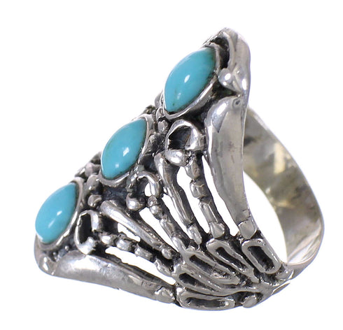 Sterling Silver Southwest Turquoise Ring Size 7-1/4 QX87208