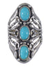 Southwestern Authentic Sterling Silver Turquoise Ring Size 4-3/4 QX87232